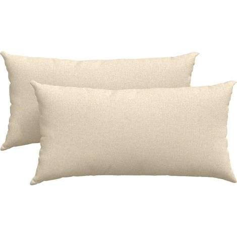 Maison Exclusive - Cuscini da Divano 2 pcs Crema 80 x 40 cm Tessuto