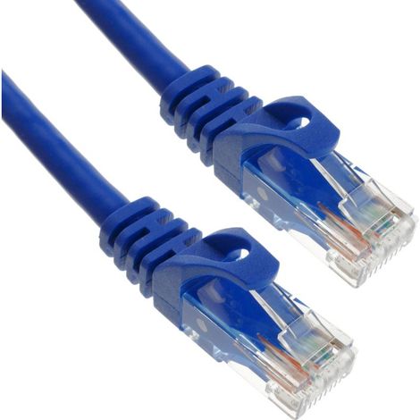 1 câble réseau Ethernet Cat.6a, 2 m, bleu, RJ45 verrouillable, 10 Gbps, 500 MHz, usage domestique et professionnel