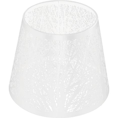 CCYKXA Baumförmiger Lampenschirm, Metalllampenschirm, kleiner, durchbrochener Metalllampenschirm, moderner Lampenschirm für Nachttisch/Kronleuchter, weiß
