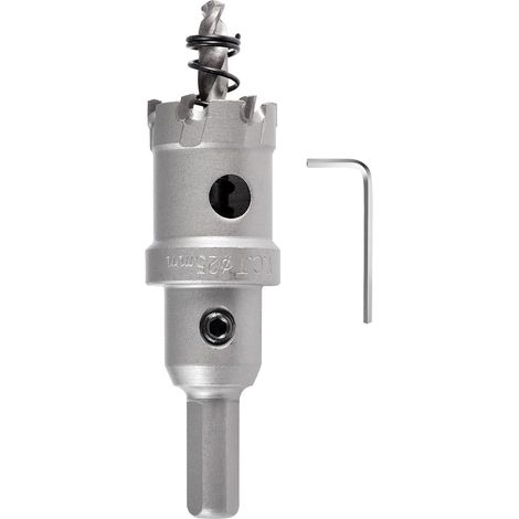 25mm Foret de scie cloche en carbure , Coupe-trou en carbure de tungstène, coupe-trou industriel pour l'acier inoxydable, le métal, le fer, l'alliage, le cuivre, le bois et les plastiques (1/5)