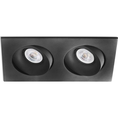 Argon-2 Orient. Inc. Quadrato Nero 2Xgu10 Marca Faro (1/5)