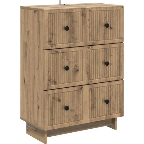 vidaXL  Drawer Cabinet  Artisan Oak 66 x 34.5 x 90 cm Engineered Wood