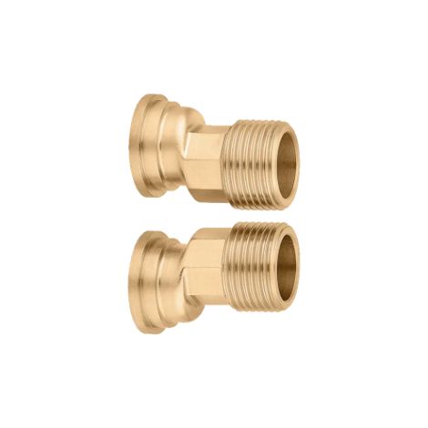 Caleffi – Raccords excentrés pour vannes de zone 3/4" – Connexion entre 50 et 70 mm – Pour thermorégulateur avec entraxe 100-120 mm