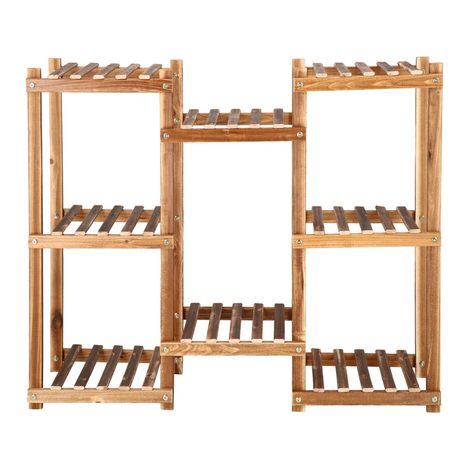 Kwietnik in legno con 8 scaffali e 5 livelli per i fiori. (1/5)