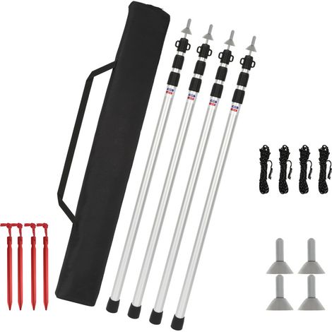 VINGO Set di 4 pali telescopici per tenda Palo per tenda (1/5)