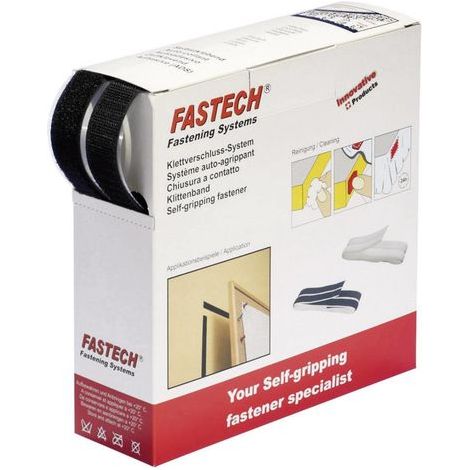 FASTECH® B25-SKL999925 Bande auto-agrippante hotmelt à coller partie velours et partie agrippante (L x l) 25000 mm x 25 mm noir 25 m S28549 (1/3)