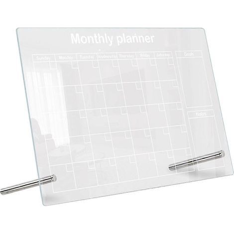 Transparente, trocken abwischbare Whiteboard-Tafel für To-do-Listen und Planung. – 30,00 x 20,00 x 0,10 cm (1/2)