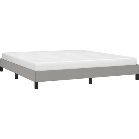 Bed Frame without Mattress Light Grey Super King Fabric vidaXL (1/4)
