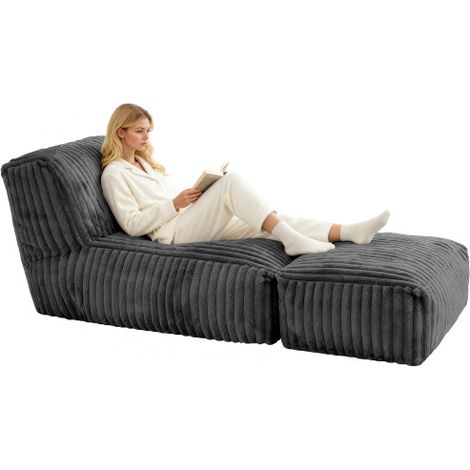 Schlafsessel klappbar 160 x 80 x 66 cm, modulare Chaiselongue als Sofa Bett Lounge, Bodenliege klappbar für Wohnzimmer, Lesen und Entspannen