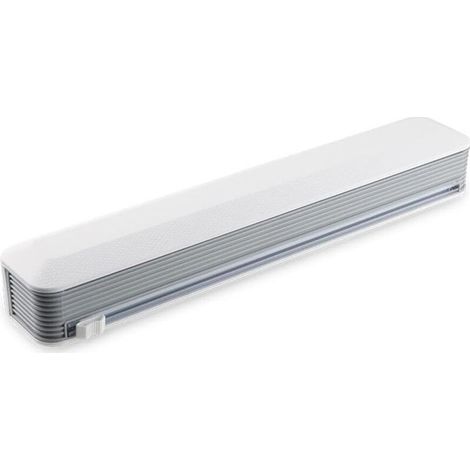 1 distributeur de film plastique, avec coupe-papier coulissant, fond ventousé et aimanté, réglable 15-30 cm, pour cuisine (1/4)