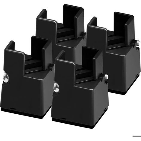 Rehausseurs de lit 50 mm, avec pince à vis réglable, adaptés aux pieds de chaise carrés ou ronds de 22 à 42 mm SANPIE (1/4)