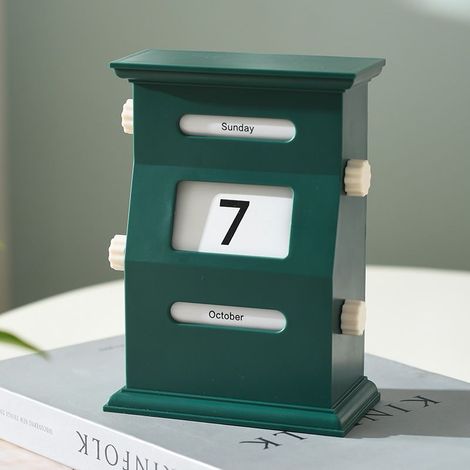 Calendrier Perpétuel – Calendrier De Bureau Rétro Blocs Décorations De Bureau D’affichage De Date Blocs De Dates De Décoration De Bureau, Blocs De Calendrier Éternel Pour Collègues, Amis Et Fa (1/5)