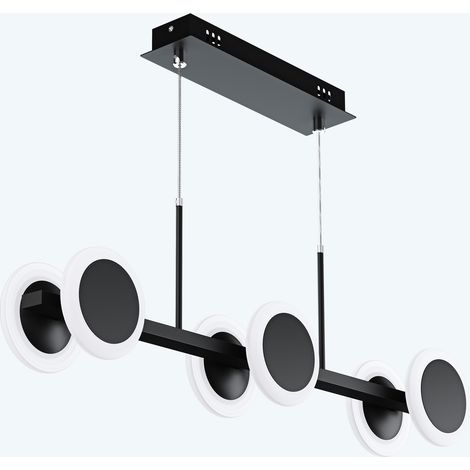 Pendelleuchte 70cm LED Hängelampe Dimmbar mit Fernbedienung 3000K/4000K/6000K Verstellbares Kabel 24W matt Schwarz Hängeleuchte für Esszimmer Wohnzimmer Schlafzimmer