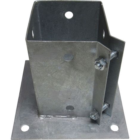 Bolt Down Fence Post Supports 6" X1 Galvanised (Bolt Grip Fencing Shoe)