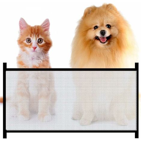 Dog Barrier 72 x 110 cm Collapsible Pet Barrier with Portable Magic Door for Dogs and Cats (1/4)