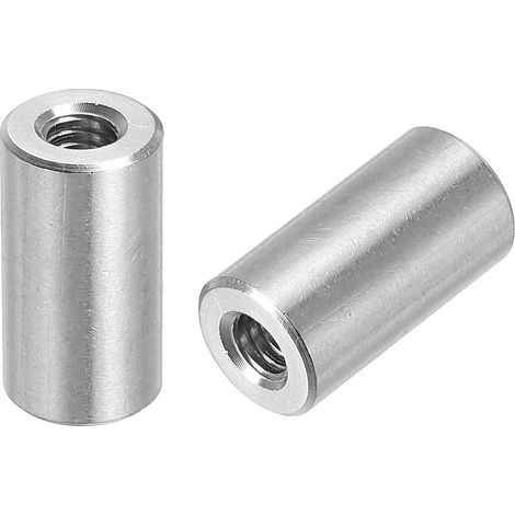 10Pcs Écrous de Raccordement Ronds M4, en Acier Inoxydable 304, Écrou de Tige de Manchon de 12 mm de Longueur pour Support, M4x12x8mm (1/5)
