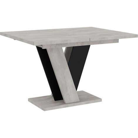 Mesa Goodyear 125, Gris + Negro, 75x90x120cm, Alargamiento, Aglomerado laminado