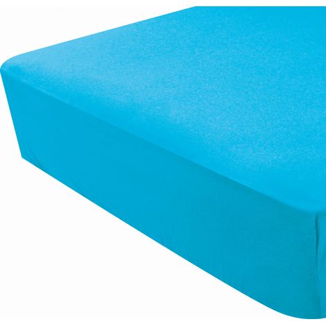 Drap housse coton certifié Oeko tex Turquoise 70x140 cm (1/2)