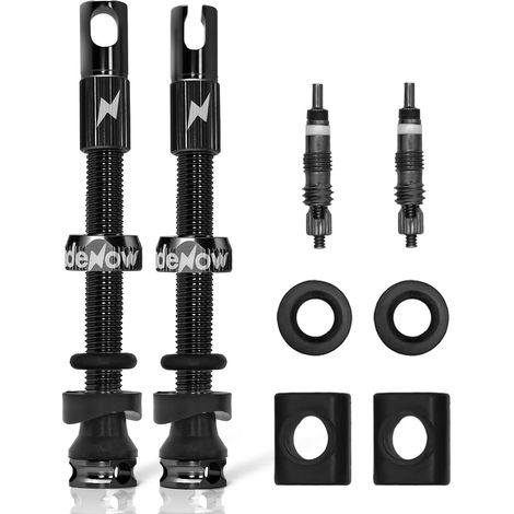 Valves Presta Tubeless Noir 45 mm 65 mm 85 mm aluminium anti-fuite pneu sans chambre à air avec outil démontage valve (1/5)