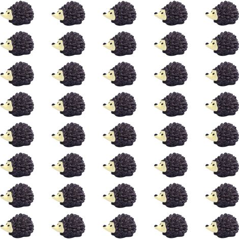 Juego de 40 adorables erizos en miniatura - Figuras de erizos ligeras - Regalos decorativos para jardines