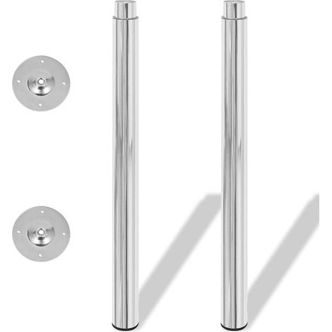 Pieds de table télescopique 2 pcs Chrome 710 mm - 1100 mm (1/5)