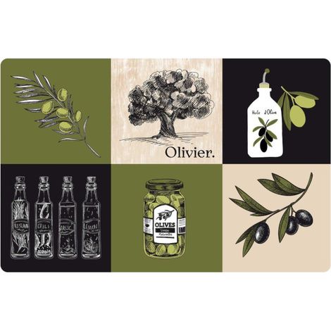 Set de Table "Olive" 28x44cm Vert & Noir