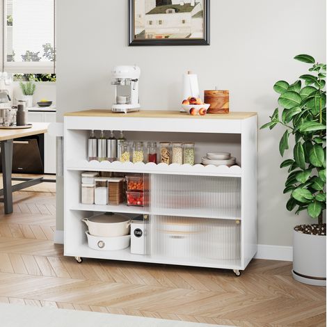 Sideboard mit klappbarer Arbeitsplatte 122 cm MDF OKMYHOME (1/5)