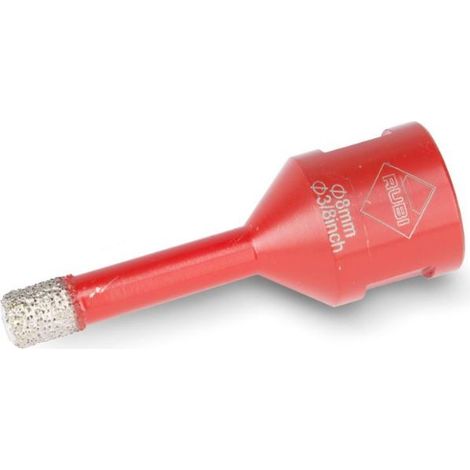 Rubi – Trépan diamanté DRYGRES Ø8 mm – Pour perçage à sec de céramique et grès – Emmanchement M14 – Vitesse max 14 000 tr/min