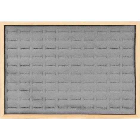 Écrin de rangement pour bijoux 100 alvéoles, insert de tiroir multifonction gris, idéal bijouterie et salon professionnel (1/5)