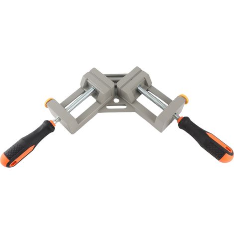 Abrazadera de ángulo recto de 90 grados con doble mango para carpintería, herramienta de sujeción para marcos de fotos y muebles. (1/5)