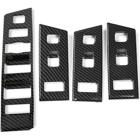 Ensemble de 4 garnitures de panneau de commande de fenêtre style fibre de carbone compatibles avec Range Rover Evoque L551 2020 (1/4)
