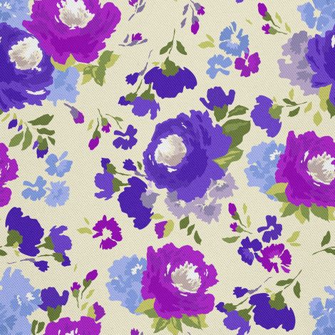 Tela decorativa para exteriores Oxford - motivo de flores pintadas 5 I DX088 (1/5)