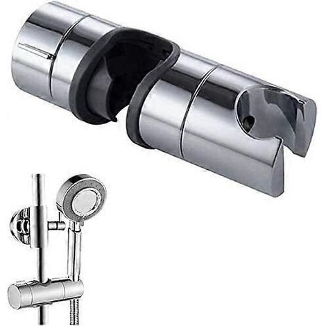 Support de douchette réglable, fixation de rechange pour barre de douche coulissante de 18 à 25 mm, chromé (gris) (1/5)