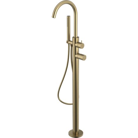 Mitigeur de baignoire sur pied ULTRATAP (raccordement au sol), or mat