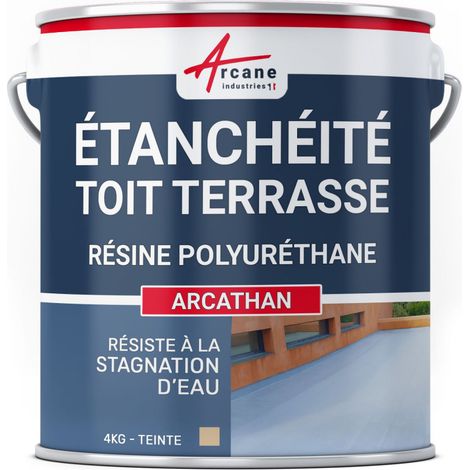 Membran Kunstharz Polyurethan - Abdichtende Flüssigfolie aus Polyurethan für Flachdächer und Dachterrassen - Balkonabdichtung Di - Beige RAL 1001 - 4 kg
