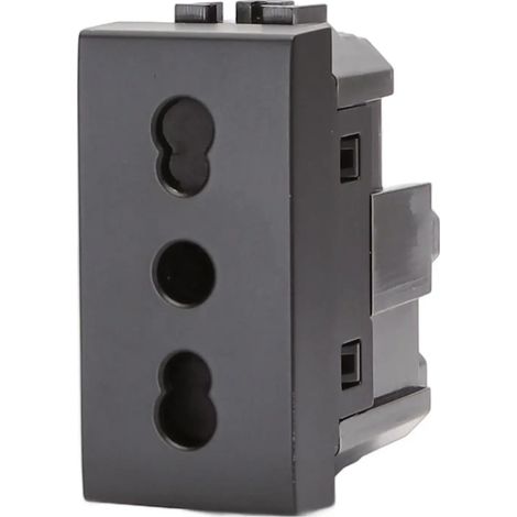 Presa bipasso bivalente 16A nera compatibile anche con BTicino Livinglight