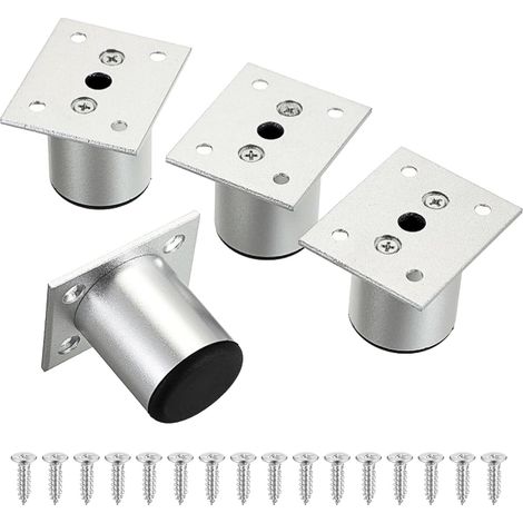 Set mit 4 höhenverstellbaren Aluminium-Möbelfüßen – 5 cm – Füße für Schränke, Betten, Tische, Sofas, Stühle (1/5)
