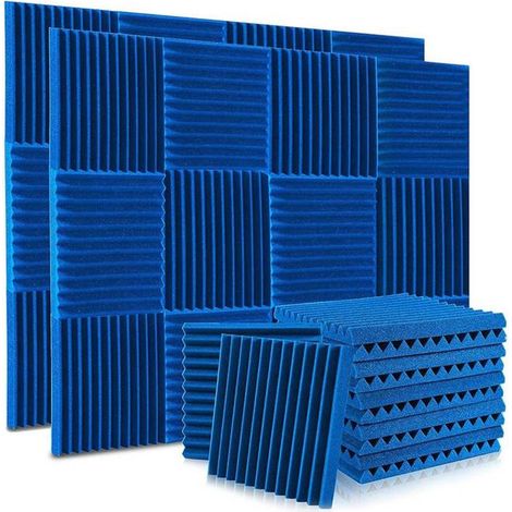30Panneaux de Mousse Acoustique 1X12X12 Pouces, Panneaux Muraux InsonoriséS avec Bruit de Feu, Panneaux Sonores pour Studios,