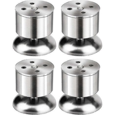 Quatre pieds de meuble en acier inoxydable, pieds de meubles de cuisine réglables, avec vis. (1/5)