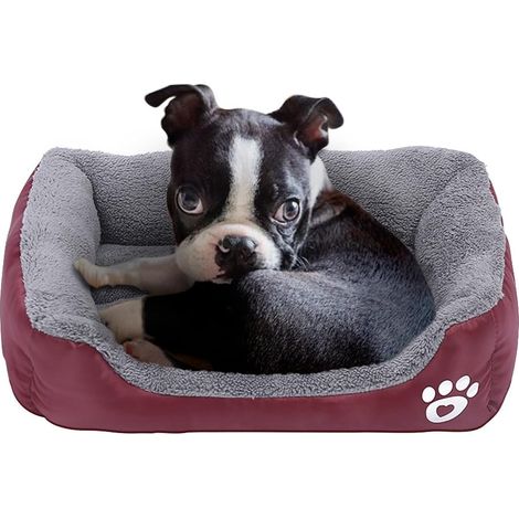 Lit Pour Chien, Coussin De Tapis Imperméable Pour Animal De Compagnie Et Coussin De Couchage Pour Chat Kitty Et Petit Chien Chiot, Doux Et Lavable(Rouge)