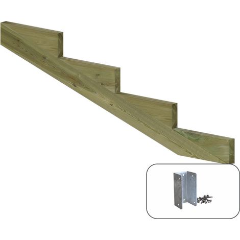 Plus Treppenwange Kiefer 13 cm Stufenhöhe mit Beschlag Wangentreppe (1/2)