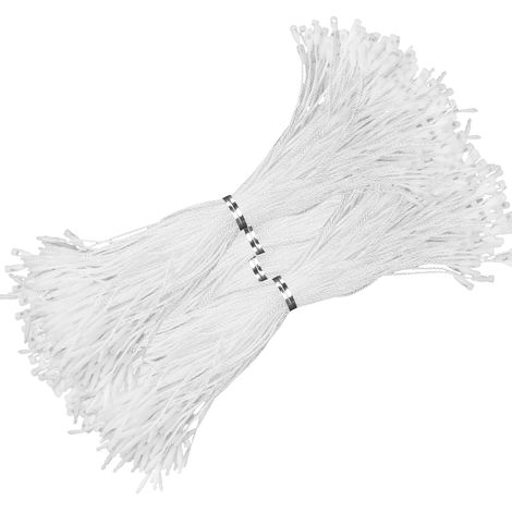1000 Pièces Attache Etiquettes Vetement, Etiquettes à Duspendre Volantes, Hang Tag String Prix avec Fermoir Verrou pour Accrocher Etiquettes Bijoux Vêtements Accessoires de Bagages, 19.5CM (blanc) (1/5)