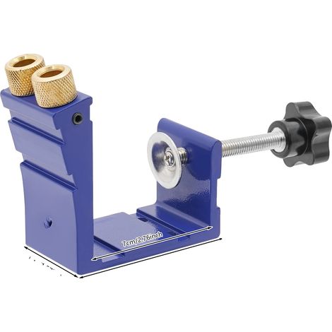 Set di dime per fori a tasca, regolabile per foratura a 15°, progettato per materiali più morbidi, blu. (1/2)