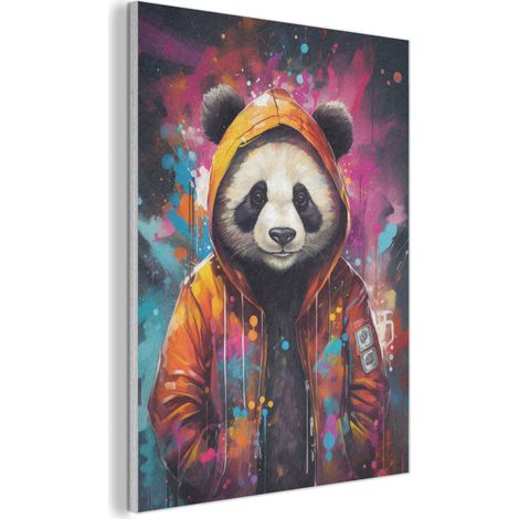 CUADRO ACÚSTICO Panda - Chaqueta - Graffiti - Naranja Cuadros de Pared 70x100 (1/5)