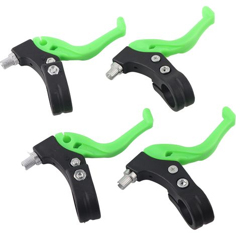Leviers de Frein Ergonomiques pour Vélo Enfant, Réglables, Compatibles Guidon 22.2mm/0.9in, Noir et Vert (1/5)