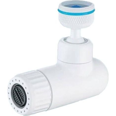 Schwenkbarer Wasserhahnaufsatz, drehbarer Strahlregler, Gesichtswaschzubehör für Waschbecken, poliertes Chrom-ABS für Küchen- oder Badezimmerspülen (weiß) (1/5)