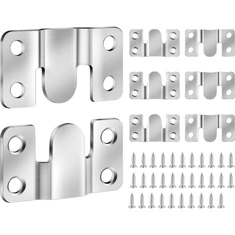 Crochet De Suspension - Acier Inoxydable - 53 mm x 30 mm - Pour Cadres Photos Miroirs Meubles - 8 Pièces