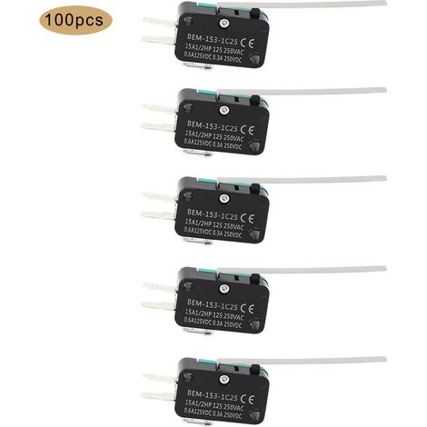 100 micro-interrupteurs BEM 250 V CA 15 A à réarmement automatique pour équipements électroniques 153×1C25 (1/5)