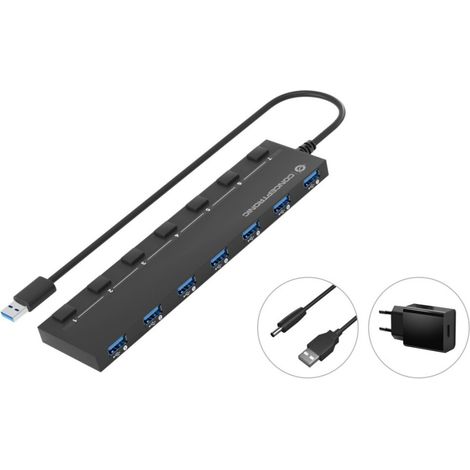 Conceptronic HUBBIES19BP Hub USB 3.2 schwarz kompakt