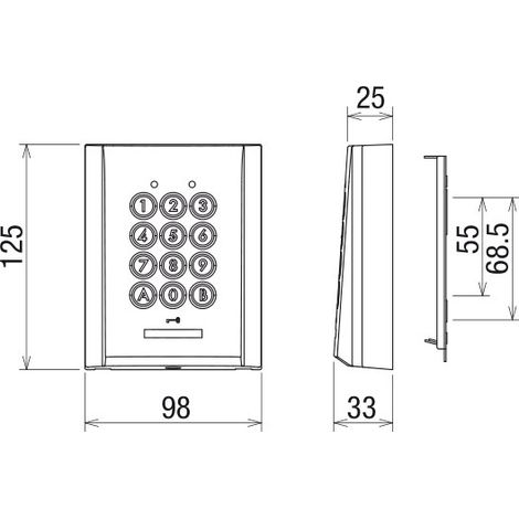 Clavier AIPHONE AC10S saillie 100 codes et 2 relais